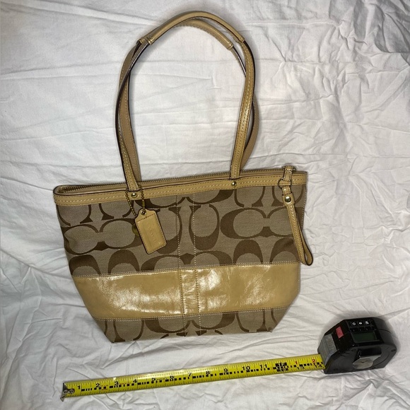 Coach Signature Canvas Logo Stripe Tote Bag - Picture 3 of 9